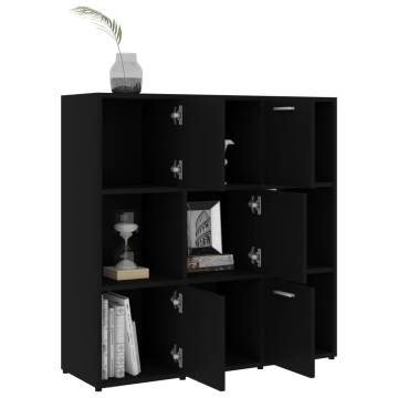 Stylish Black Book Cabinet 90x30x90 cm - Durable Storage Solution