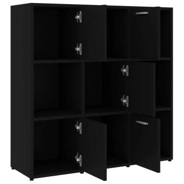 Stylish Black Book Cabinet 90x30x90 cm - Durable Storage Solution