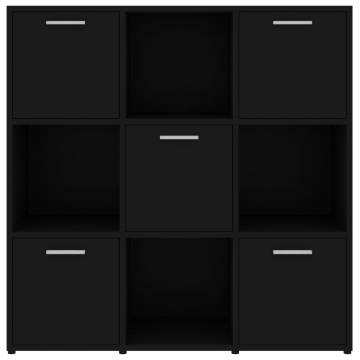 Stylish Black Book Cabinet 90x30x90 cm - Durable Storage Solution