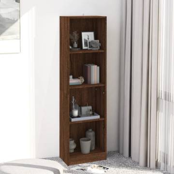 4-Tier Book Cabinet Brown Oak - Stylish Storage Solution