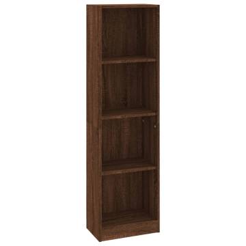 4-Tier Book Cabinet Brown Oak - Stylish Storage Solution