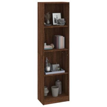 4-Tier Book Cabinet Brown Oak - Stylish Storage Solution