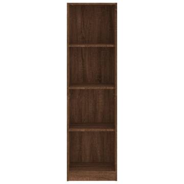 4-Tier Book Cabinet Brown Oak - Stylish Storage Solution