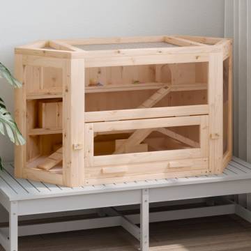 Hamster Cage 80x40x43 cm Solid Wood Fir | HipoMarket UK