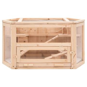 Hamster Cage 80x40x43 cm Solid Wood Fir | HipoMarket UK