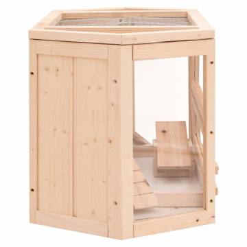 Hamster Cage 80x40x43 cm Solid Wood Fir | HipoMarket UK