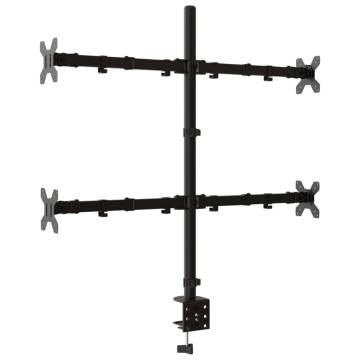 Adjustable Monitor Mount Black Steel VESA 75/100 mm