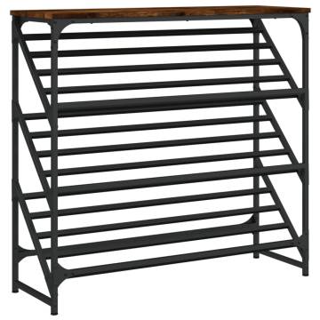 Shoe Rack Smoked Oak - Stylish & Durable Entryway Storage