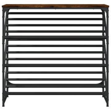 Shoe Rack Smoked Oak - Stylish & Durable Entryway Storage