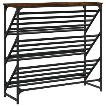 Shoe Rack Smoked Oak - Stylish & Durable Entryway Storage