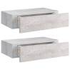 Wall Drawer Shelves – 2 pcs Concrete Grey MDF | Hipomarket UK