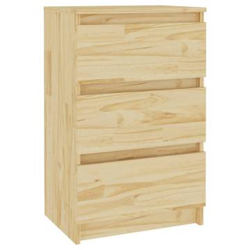 Elegant Solid Pine Wood Bedside Cabinet - 40x29.5x64 cm