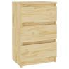 Elegant Solid Pine Wood Bedside Cabinet - 40x29.5x64 cm