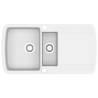 Granite Kitchen Sink Double Basins - White | HipoMarket