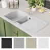 Granite Kitchen Sink Double Basins - White | HipoMarket