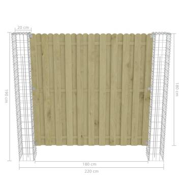 Garden Gabion Posts - Galvanised Steel 20x20x190 cm (2 pcs)