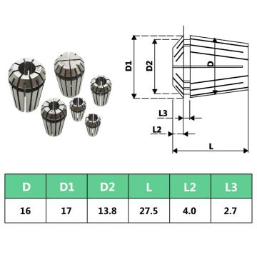 ER16 Collets 10 pcs Turning Tool Set - High Precision