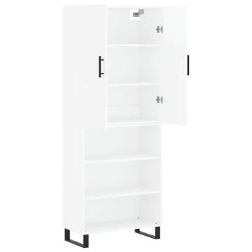 Elegant Highboard High Gloss White - 69.5x34x180 cm