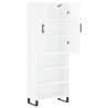 Elegant Highboard High Gloss White - 69.5x34x180 cm