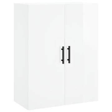 Elegant Highboard High Gloss White - 69.5x34x180 cm