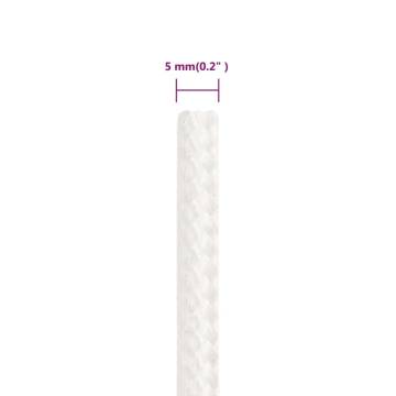 Boat Rope Full White 5 mm 25 m - Durable Polypropylene