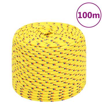 Boat Rope Yellow 8mm 100m Polypropylene - Durable & Versatile