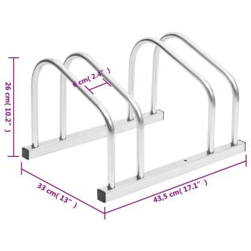 Durable Bike Rack for 2 Bikes - Galvanised Steel Storage