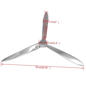 Wall-Mounted Aluminium Propeller - Silver 70 cm | HipoMarket