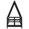 Kids Bed Frame Black 70x140 cm Solid Wood Pine | HipoMarket