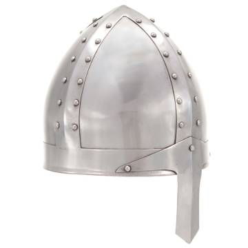 Medieval Knight Helmet Replica | LARP Silver Steel | Hipomarket