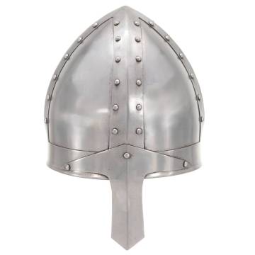 Medieval Knight Helmet Replica | LARP Silver Steel | Hipomarket