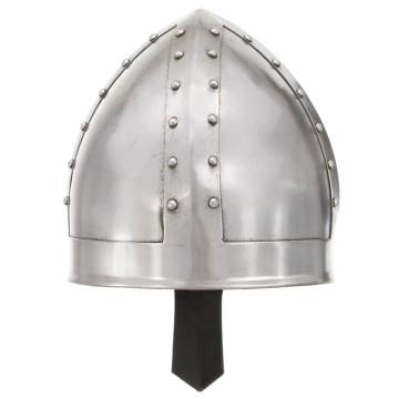 Medieval Knight Helmet Replica | LARP Silver Steel | Hipomarket