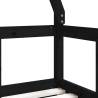 Kids Bed Frame Black 70x140 cm Solid Wood Pine | HipoMarket