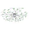 Ceiling Lamp with Acrylic Crystal Leaf Arms for 5 E14 Bulbs Green Colour green Size 100 x 15 cm Quantity in Package 1 Bulb Quantity 