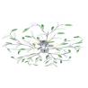 Elegant Green Ceiling Lamp with Acrylic Crystal Leaf Arms