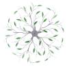 Elegant Green Ceiling Lamp with Acrylic Crystal Leaf Arms