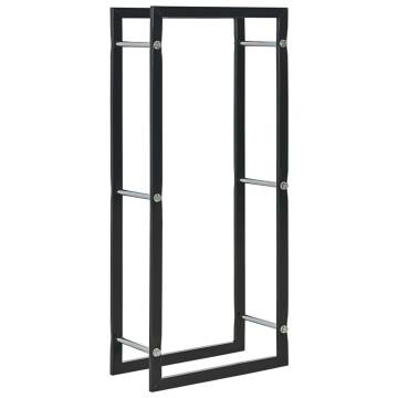 Firewood Rack Black 44x20x100 cm | Heavy-Duty Steel Storage