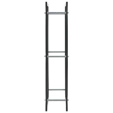 Firewood Rack Black 44x20x100 cm | Heavy-Duty Steel Storage