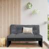 Middle Sofa Black 120x80 cm - Solid Wood Pine | Hipo Market