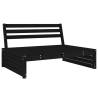 Middle Sofa Black 120x80 cm - Solid Wood Pine | Hipo Market