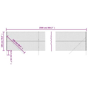 Chain Link Fence Anthracite 1.8x25m - Durable & Secure