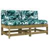 Middle Sofas with Cushions - 2 pcs Impregnated Pine Wood