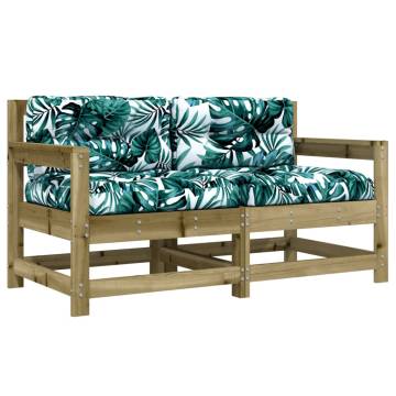 Garden Chairs with Cushions - 2 pcs of Impregnated Wood Pine