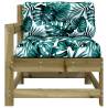 Garden Chairs with Cushions - 2 pcs of Impregnated Wood Pine