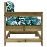 Garden Chairs with Cushions - 2 pcs of Impregnated Wood Pine