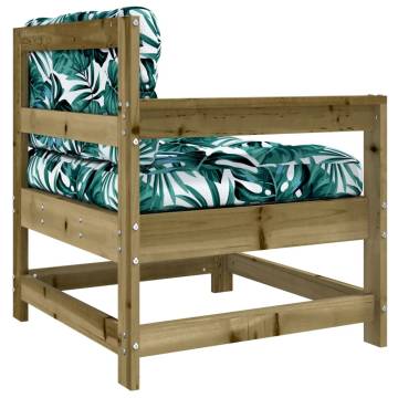 Garden Chair with Cushions - Impregnated Pine Wood