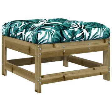 Garden Footstools with Cushions - 2pcs Impregnated Wood Pine