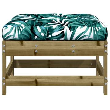 Garden Footstools with Cushions - 2pcs Impregnated Wood Pine