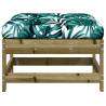 Garden Footstools with Cushions - 2pcs Impregnated Wood Pine