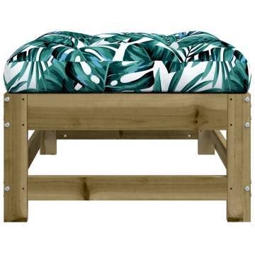 Garden Footstools with Cushions - 2pcs Impregnated Wood Pine